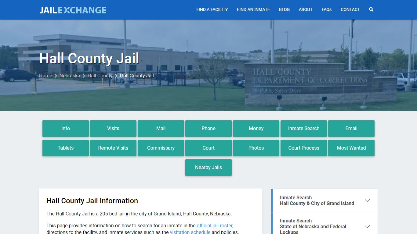 Hall County Jail, NE Inmate Search, Information