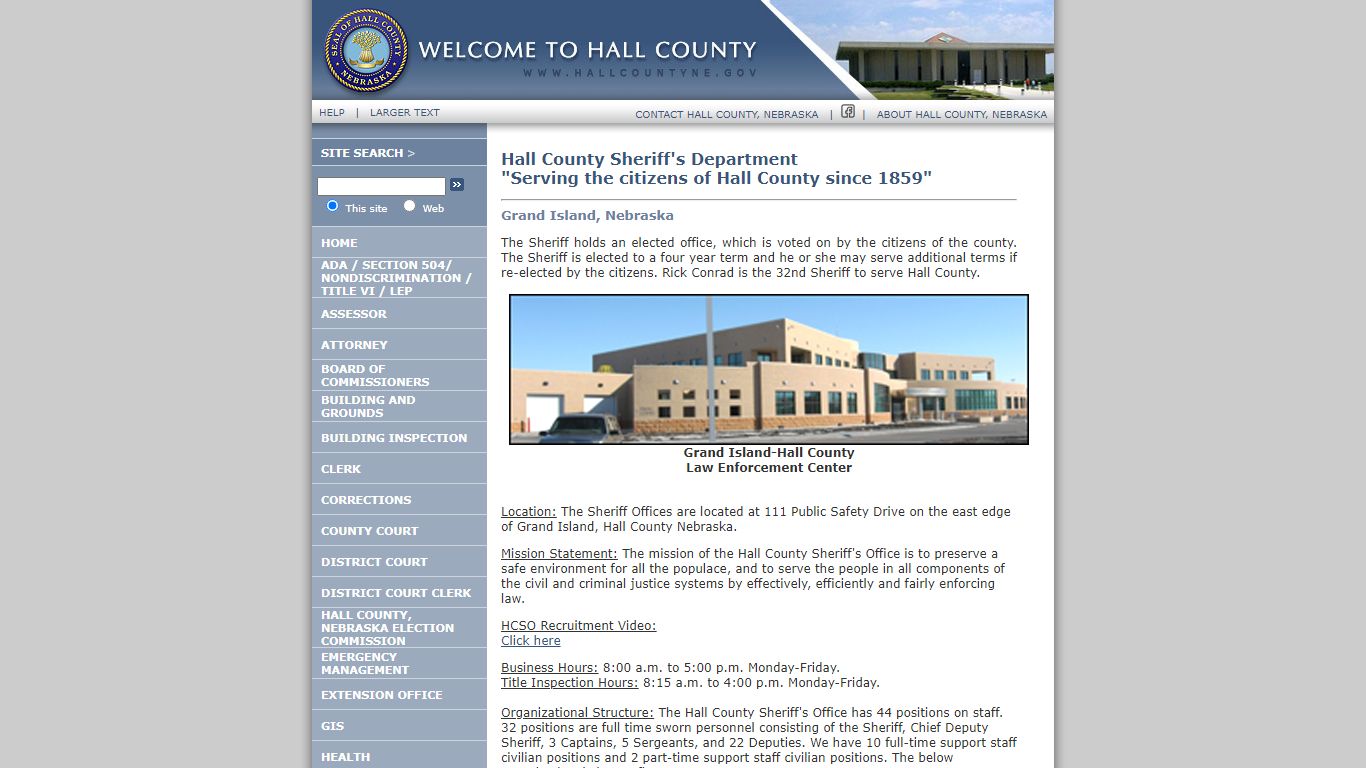 Hall County Sheriff's Department - Hall County, Nebraska